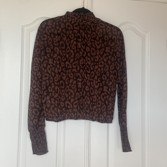 Dynamite Mock Neck Animal Print Blouse - Picture 8 of 8